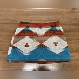 American Eagle Outfitters Multicolor Aztec Tribal Print Warm Winter Mini Skirt